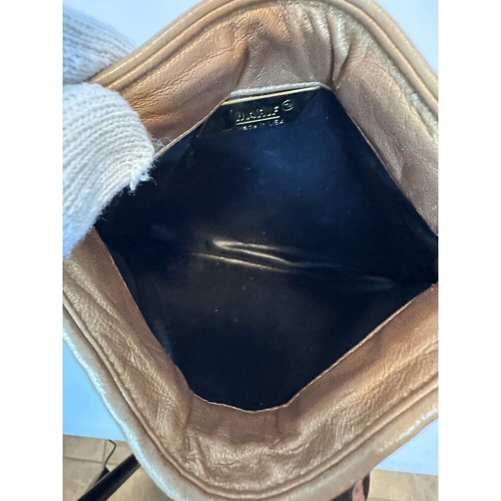 Vintage SHARIF USA Bag 90's Leather Weave Small Roomy Crossbody Purse Zip Dust - Picture 5 of 12